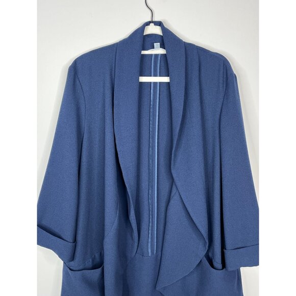 Time and Tru Plus 2X Blue Cardigan Open Front Long Sleeve Women’s 20 - Picture 2 of 13